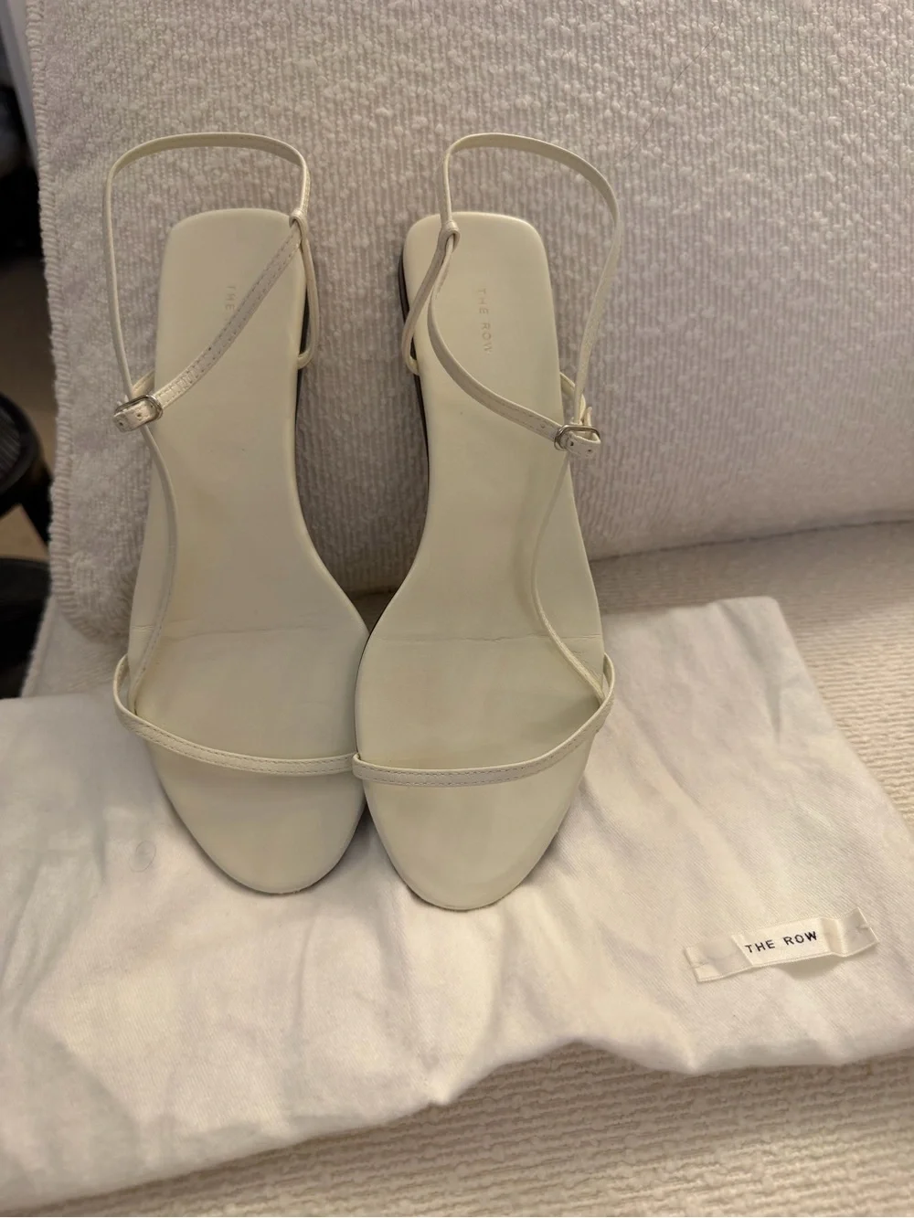 The Row Bare Sandals in White